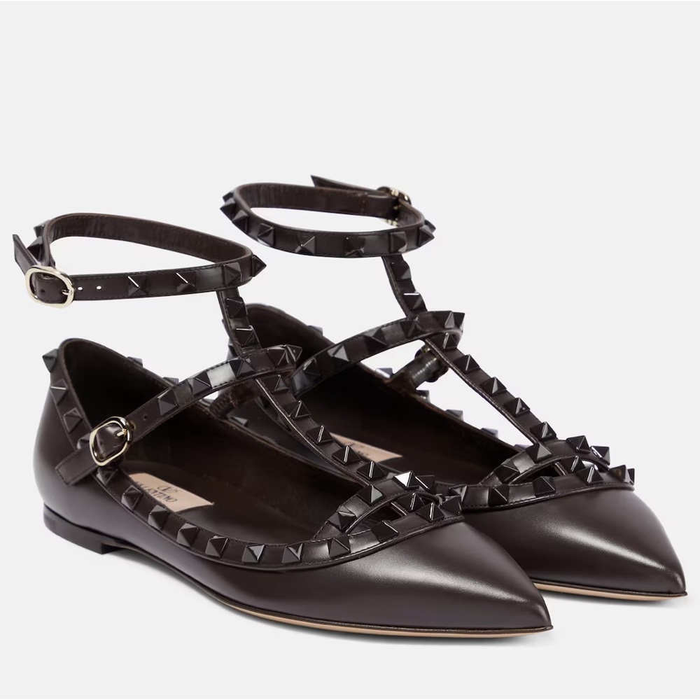 Valentino Rockstud Leather Ballet Flats